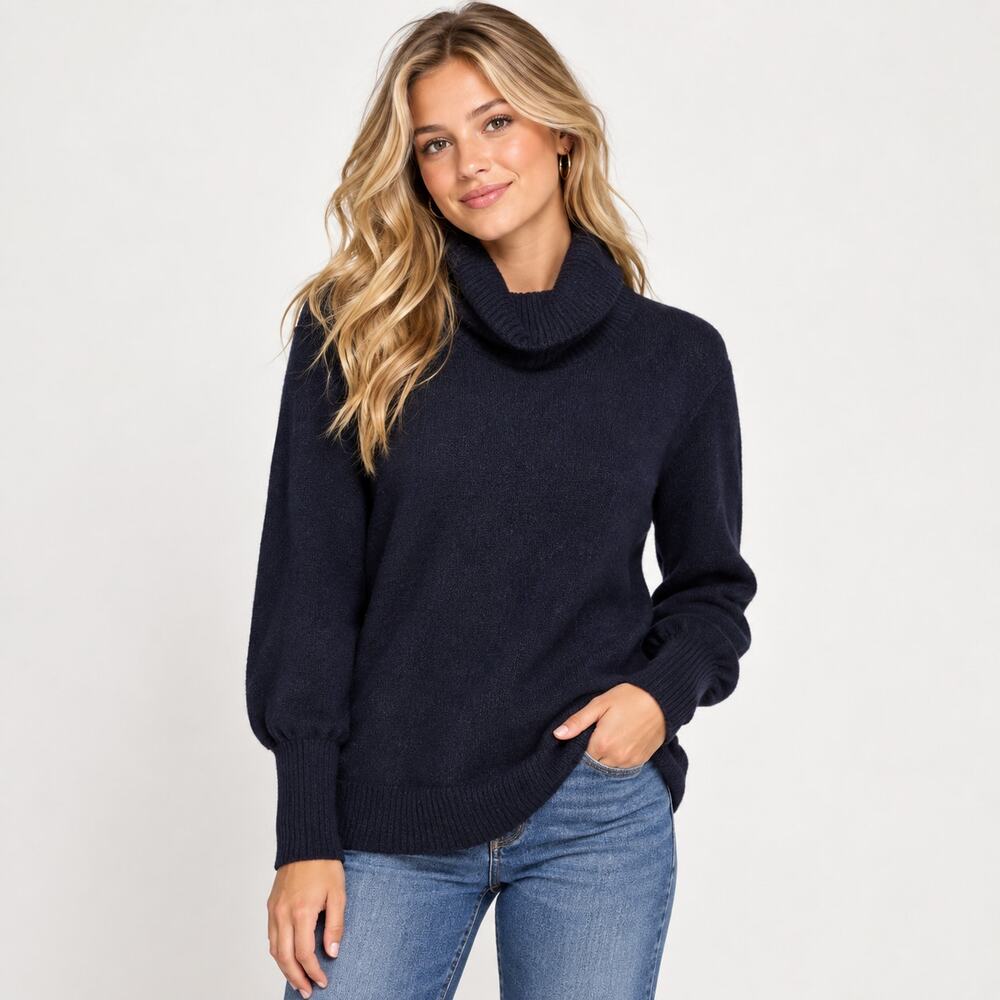 J.Crew Turtleneck Sweater Women's Size XS Black Casual Minimalist Preppy